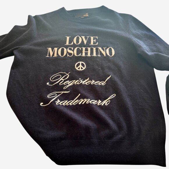 LOVE MOSCHINO FINE WOOL SWEATER SIZE M NEW - Picture 7 of 9